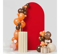 Red 7.2 FT Arch Backdrop Cover, Red Chiara Backdrop Covers, Wedding Arch Cover for Birthday Wedding Party Decoration