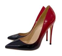 Red,7 UK,Women Pumps 12cm/4.7 Inch Stiletto Heels Pumps Pointed Toe Patent Leather Slip On High Heel Evening Party Dress Shoes