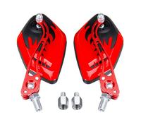 (Red) 8/10mm Universal Motorcycle Motorbike Scooter Rear View Side Back Mirrors