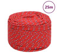 "vidaXL Polypropylene Boat Rope - 8 mm Thick Red Marine Rope for Boating, Yachting, Camping and Fishing - 25 m Length"
