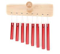Red 8- Single-Row Wind Bell Percussion Instrument with Hammer, Safe Educational Orff Musical Toy for Preschool Kids Early Music Learning & Development