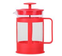 (Red) 800ml Cafetiere Filter Coffee Tea Pot Press Brewer Maker Glass Plunger Home Kit