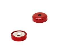 Red A Type Neodymium Pot Magnet for Arts, Crafts, Model Making, DIY, Hobbies, Office, and Home - 16mm dia