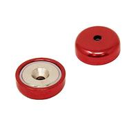 Red A Type Neodymium Pot Magnet for Arts, Crafts, Model Making, DIY, Hobbies, Office, and Home - 25mm dia - Pack of 4