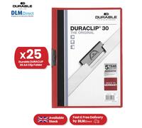 Red A4 Clip File 30 Sheet PVC Clip Folder 25 Pcs File Cover for Home