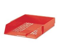 Red A4 Contract Letter Tray (Plastic Construction and Mesh Design) + Free FINCHLEY Refill Pen (1)