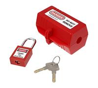 Red Abs Power Plug Lockout Box for Industrial Electrical Use