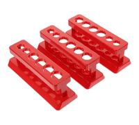 Red Abs Test Tube Holder 6 Hole 3 Pcs Lightweight School Teaching Rack