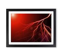 Red Abstract Art No.3 Modern Framed Print | A4 Black Framed Wall Art | Ready to Hang | Abstract Fantasy Picture | Living Room Bedroom Lounge Office