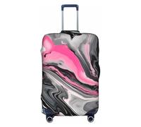 Red Abstract Marble Gray Artistic print Luggage Cover Protector Suitcase Cover Polyester Washable Baggage Covers Travel Suitcase, White, Large, White, Large