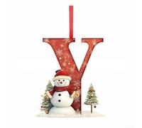 Red Acrylic Letter Ornament 8cm A-Z Christmas Tree Decor(Y)