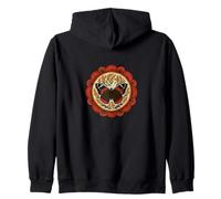 Red Admiral Butterfly Mandala Symmetry with Nature Inspired Zip Hoodie