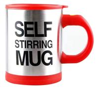 (Red) AEX Self Stirring Tea Coffee Mug with Lid 450ml