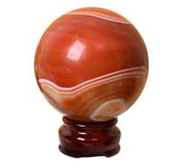 Red Agate Crystal Ball Round Crystals Decorative Sphere for Abundance, Manifestation, and Decor,6.5~7cm