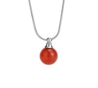 Red Agate Crystal Necklace with Silver Chain,Essential Oils Diffuser Necklaces for Women Fshion Small Ball Pendant Chork Amulet Jewelry Gifts for Girls Birthday Christmas Red Agate