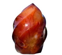 Red Agate Flame Spiral Quartz Crystal Home Office Decoration Gift Decor(310-400g)