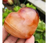 Red Agate Quartz Crystal Heart Shaped Polished Stone (Size : 6cm)