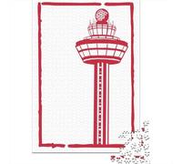 Red Air Traffic Control Tower 1000 Piece Jigsaw, Festive Gift, 70x50cm/1000pcs