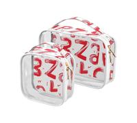 Red Alphabet Numbers Makeup Bags for Women TSA Approved Multifunctional Makeup Brush Bag Men’s Shaving kit