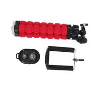 Red Aluminium Alloy Selfie Stick Tripod with Remote for Phone