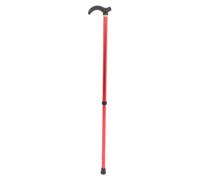 Red Aluminium Alloy Telescopic Walking Stick for Hiking Support | Adjustable Height, Strong Grip Handle, Secure Footing on Gravel Paths, Suited for Elderly Walkers