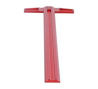 Red Aluminum Alloy Square T-Shaped Marking Ruler, Precise Woodworking Tool for Advertising Design Graphic Ruler for DIY Enthusiasts