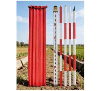 Red Aluminum Survey Rod - Heavy Duty Grade Rod Contrast for Land Surveying, Construction, Engineering （500cm/195in）(500cm/195in)