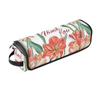 Red Amaryllis Flowers Hair Tools Travel Bag and Heat Resistant Mat Dustproof Travel Hair Straightener Bag for Straigheners, Curling Iron, Hair Dryer Portable Organizer