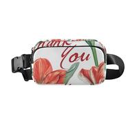 Red Amaryllis Flowers Trendy Crossbody Bag Waist Packs for Women Men Waterproof Bum Belt Bag with Adjustable Strap for Workout Running Hiking, Red Amaryllis Flowers, One Size