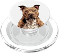 Red American Pit Bull Terrier Dog Illustration Pittie PopSockets PopGrip for MagSafe