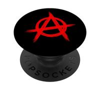 Red Anarchist Symbol Distressed Political Anarchy Rock Star PopSockets Adhesive PopGrip