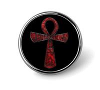 Red Ancient Egyptian Ankh Round Badges Personalized Button Brooch Lapel Pins for Clothing Decoration