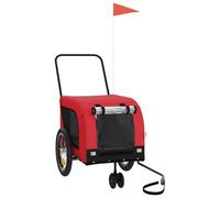 (red and black, 125 x 63 x 66 cm) vidaXL Dog Bike Trailer Bicycle Trailer Bike Carriage Oxford Fabric and Iron