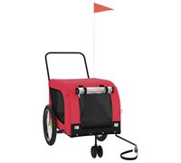 (red and black, 134 x 68 x 74 cm) vidaXL Dog Bike Trailer Bicycle Trailer Bike Carriage Oxford Fabric and Iron