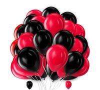 Red and Black Balloon 12 Inch Happy Birthday Balloons for Wedding Bridal Shower Birthday Bachelorette Graduation Mickey Mouse Theme Pary Decorations 30 Pack