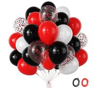 Red And Black Balloons- 60Pcs Red Black White Balloons With Confetti Latex Baloons For Men Boys Birthday Decorations, Helium Balloon For Stranger Themed Spider.Man Casino Party Retirement Baby Shower