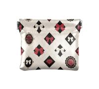 Red and Black Bow Checkerboard Pattern Fashion Women's Small Leather Coin Purse Decorative Card Key Organizer for Men Women Travel Bolsa pequena para monedas