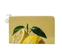 Red And Black Camouflage Coin Purse Canvas Wallet Cute Change Purse Small Storage Bag with Zipper, yellow lemon, One Size, Flowers and Animals