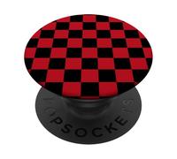 Red And Black Checkered Classic Checker Pattern PopSockets Adhesive PopGrip