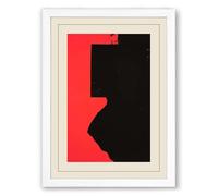 Red and Black Divide Geometric Framed Wall Art Print A1 (84.1×59.4cm) White, Wall Decor for Living Room, Bedroom, Office & Home, Ready to Hang, Art Gift