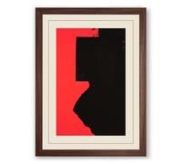Red and Black Divide Geometric Framed Wall Art Print A2 (59.4×42cm) Walnut, Wall Decor for Living Room, Bedroom, Office & Home, Ready to Hang, Art Gift
