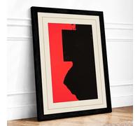 Red and Black Divide Geometric Framed Wall Art Print A3 (42×29.7cm) Black, Wall Decor for Living Room, Bedroom, Office & Home, Ready to Hang, Art Gift