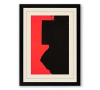 Red and Black Divide Geometric Framed Wall Art Print A4 (29.7×21cm) Black, Wall Decor for Living Room, Bedroom, Office & Home, Ready to Hang, Art Gift