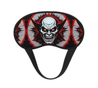 Red and Black Evil Ghost Black Border Satin Sleep Mask for Light Blocking Comfort