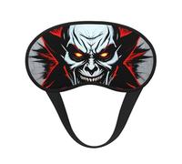 Red and Black Evil Ghost Blackout Sleep Mask,Soft Polyester, Anti-Light, Stylish,Suitable for Men and Women,for Daily Work and Outdoor Travel.