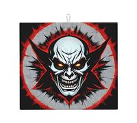 Red and Black Evil Ghost Kitchen countertop absorbent mat (16*18 inches) - high-value dish drain mat