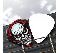 Red and Black Evil Ghost Patterned guitar pick set - (thin/medium/thick), widely compatible with all kinds of stringed instruments,