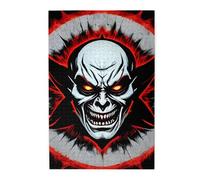 Red and Black Evil Ghost Picture puzzle.Wooden Jigsaw Puzzle for Adults, Unique Wall Art Decor Gift