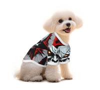 Red and Black Evil Ghost Print Pure Cotton Pet T-Shirt, Dogs & Cats Comfy Tee Vest, for Small Medium Summer Winter Clothes