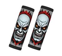 Red and Black Evil Ghost Printed Luggage Trolley Covers - Checked Soft Handle Covers for Business Travel Accessories